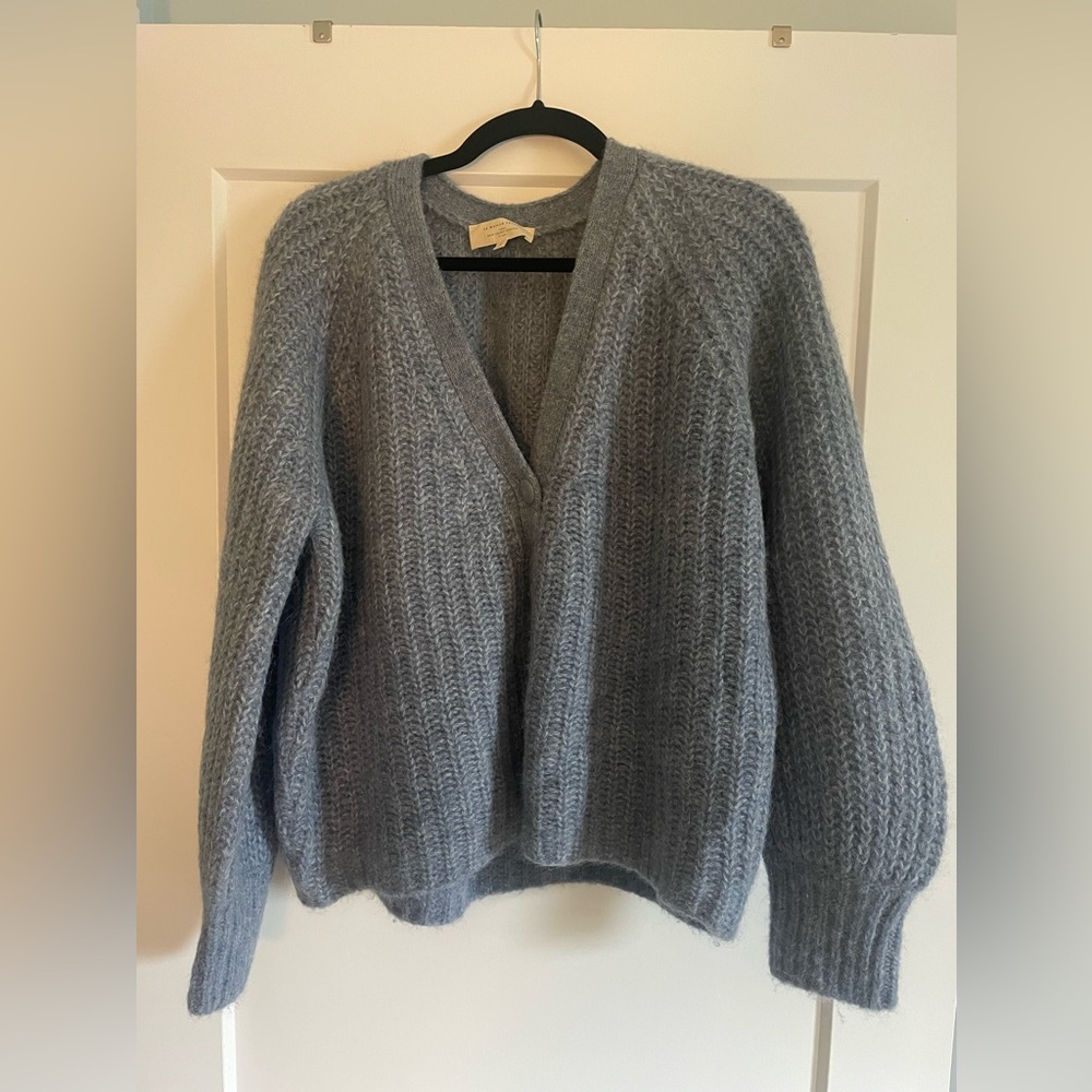 Sezane Basile Cardigan in Vintage Blue